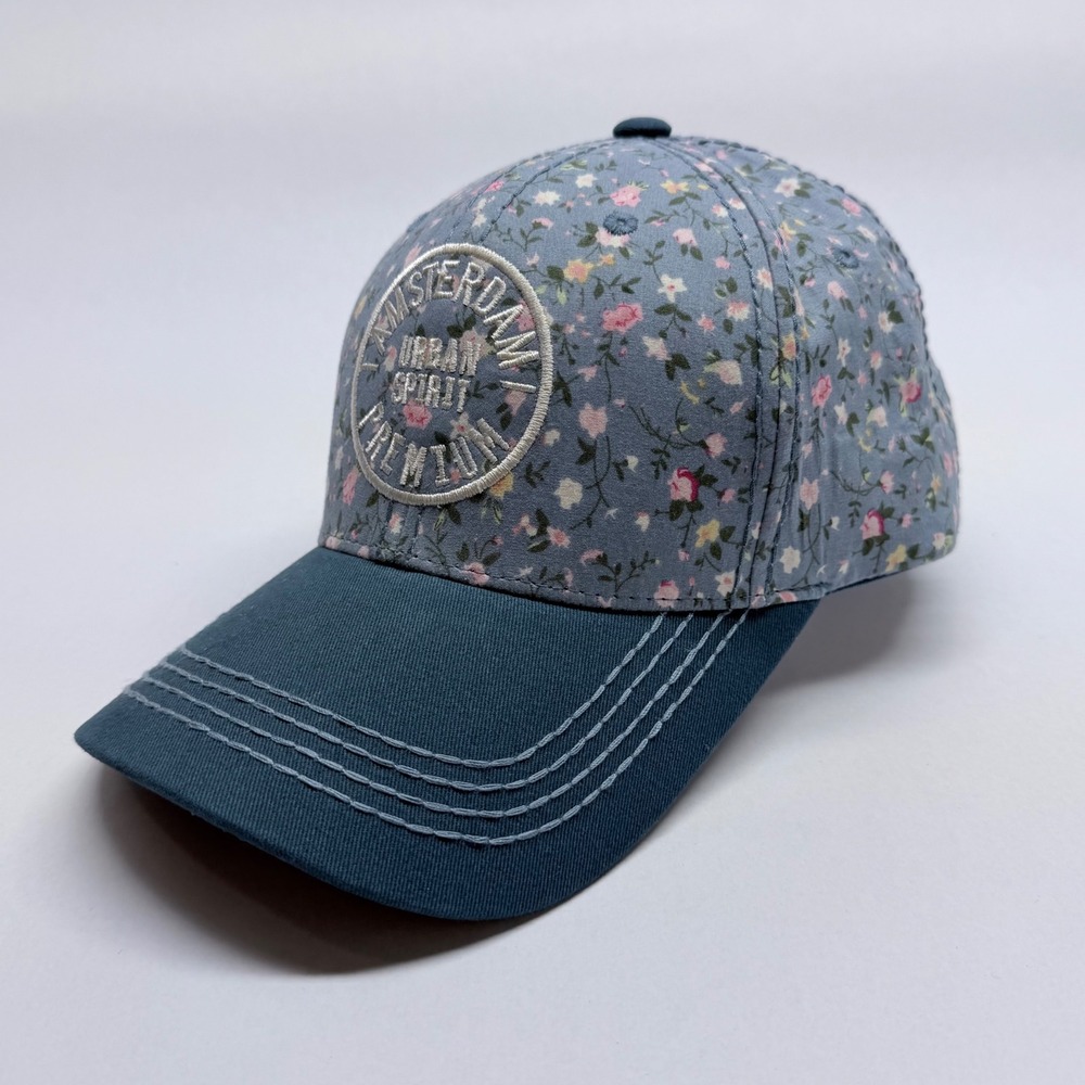 Robin Ruth Amsterdam Urban Spirit Premium Floral Baseball Cap Blue Teal Adjustab